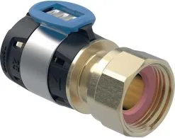 Geberit FlowFit Übergang 620622001 DN 20/15, Ø 25 Mm, G 1/2, 6,4 Cm, Mit Überwurfmutter