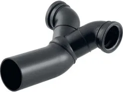 Geberit Pe Doppelanschlussbogen 367485161 DN 100/90/90, 90Grad, PE-HD, Horizontale Montage, Gekröpft