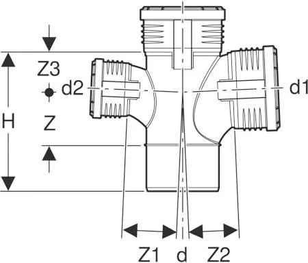 Geberit Silent PP Abzweig 390567141 DN 110/110/75, Mit Innenradius, 87,5Grad, 2-fach 2 Geberit Silent PP Abzweig 390567141 DN 110/110/75, Mit Innenradius, 87,5Grad, 2-fach – Bild 2