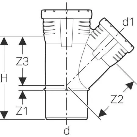 Geberit Silent Pro Abzweig 393332141 DN 70/50, 45°, Hochschalldämmend 2 Geberit Silent Pro Abzweig 393332141 DN 70/50, 45°, Hochschalldämmend – Bild 2