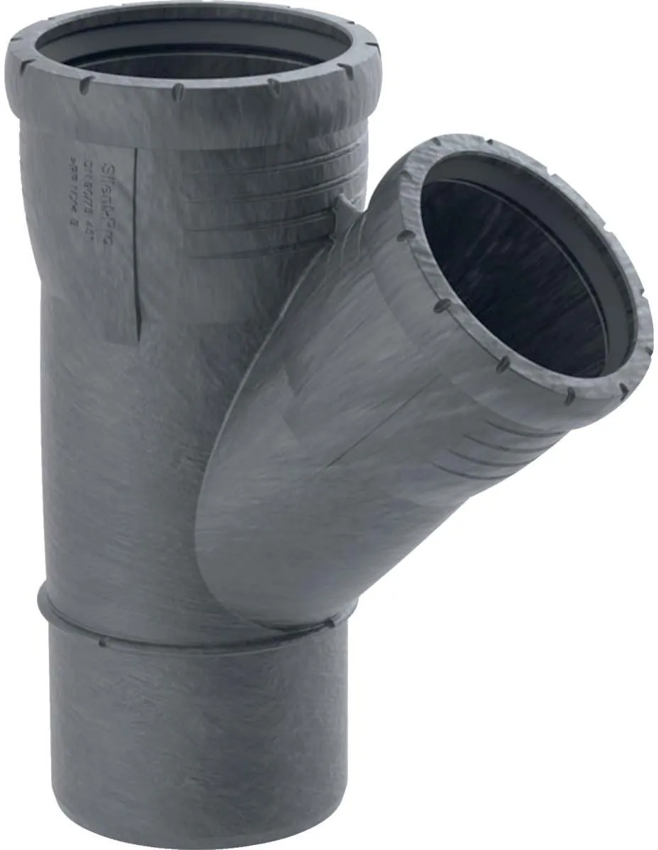 Geberit Silent Pro Abzweig 393332141 DN 70/50, 45°, Hochschalldämmend 1 Geberit Silent Pro Abzweig 393332141 DN 70/50, 45°, Hochschalldämmend