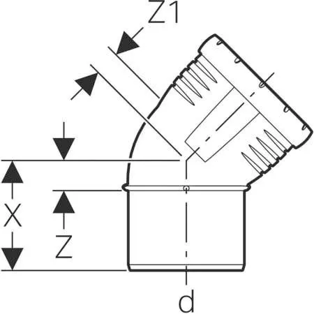 Geberit Silent Pro Bogen 393222141 DN 50, 45°, Hochschalldämmend 2 Geberit Silent Pro Bogen 393222141 DN 50, 45°, Hochschalldämmend – Bild 2