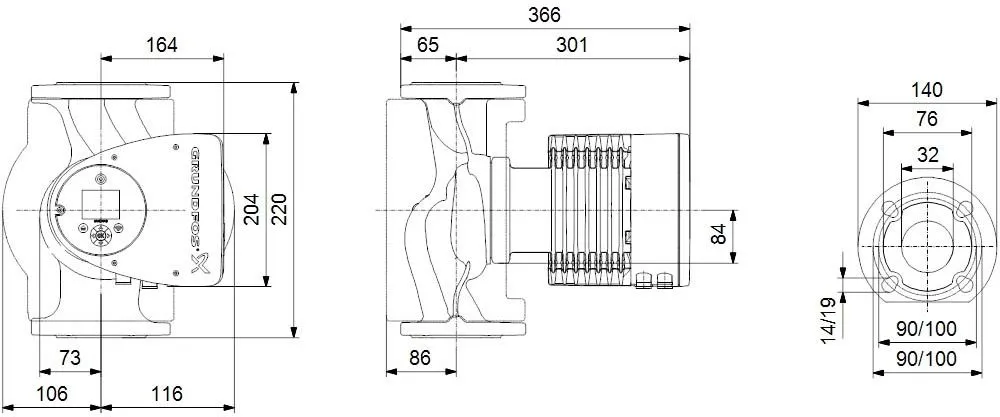 Grundfos Umwälzpumpe 97924738 Edelstahl, 50-120FN, 280 Mm, PN 6/10 2 Grundfos Umwälzpumpe 97924738 Edelstahl, 50-120FN, 280 Mm, PN 6/10 – Bild 2