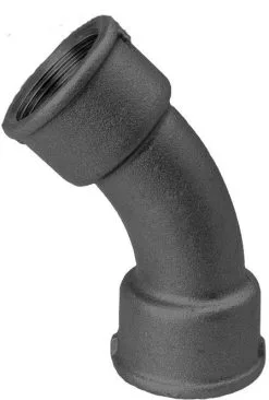 Schmidt, Hermann Hermann Schmidt Temperguss 41 Bogen 14041025 DN 25, 1", 45°, IG/IG, Schwarz