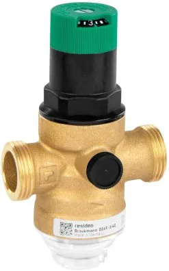 Honeywell Druckminderer D06F12E Mit Einstellanzeige, Messing E, 1/2"