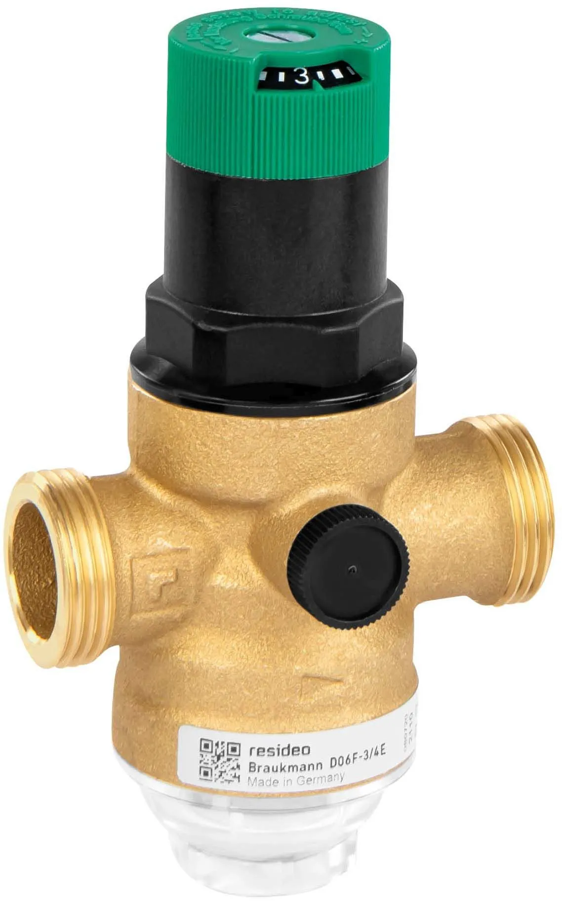 Honeywell Druckminderer D06F12E Mit Einstellanzeige, Messing E, 1/2" 1 Honeywell Druckminderer D06F12E Mit Einstellanzeige, Messing E, 1/2"