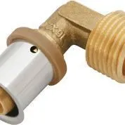 KAN-therm KAN-press 6in1 Übergangswinkel 1009070005 25 Mm X 3/4 AG, 90°, Messing, Mit Presshülse