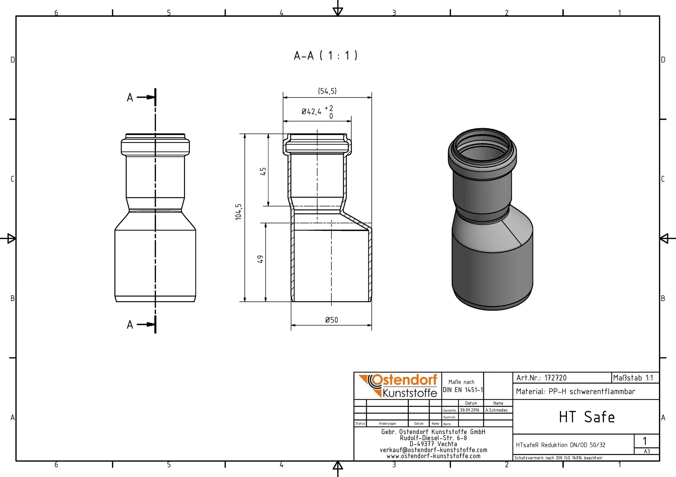 Ostendorf HTsafe HTsafe-Reduktion 172720 DN/OD 50x32 2 Ostendorf HTsafe HTsafe-Reduktion 172720 DN/OD 50x32 – Bild 2