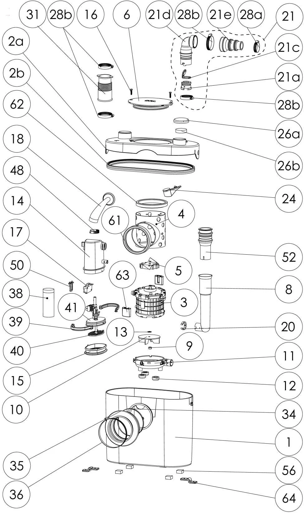 SFA Sanibroy Pro UP WC-Hebeanlage 0014UP Weiß, Zum Anschluss An WC Und Waschtisch 4 SFA Sanibroy Pro UP WC-Hebeanlage 0014UP Weiß, Zum Anschluss An WC Und Waschtisch – Bild 4