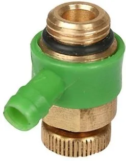 SCHLÖSSER Schlösser Entleerungsventil 0018310800001 Messing, DN 8, 1/4", Auslaufring Grün, O-Ring