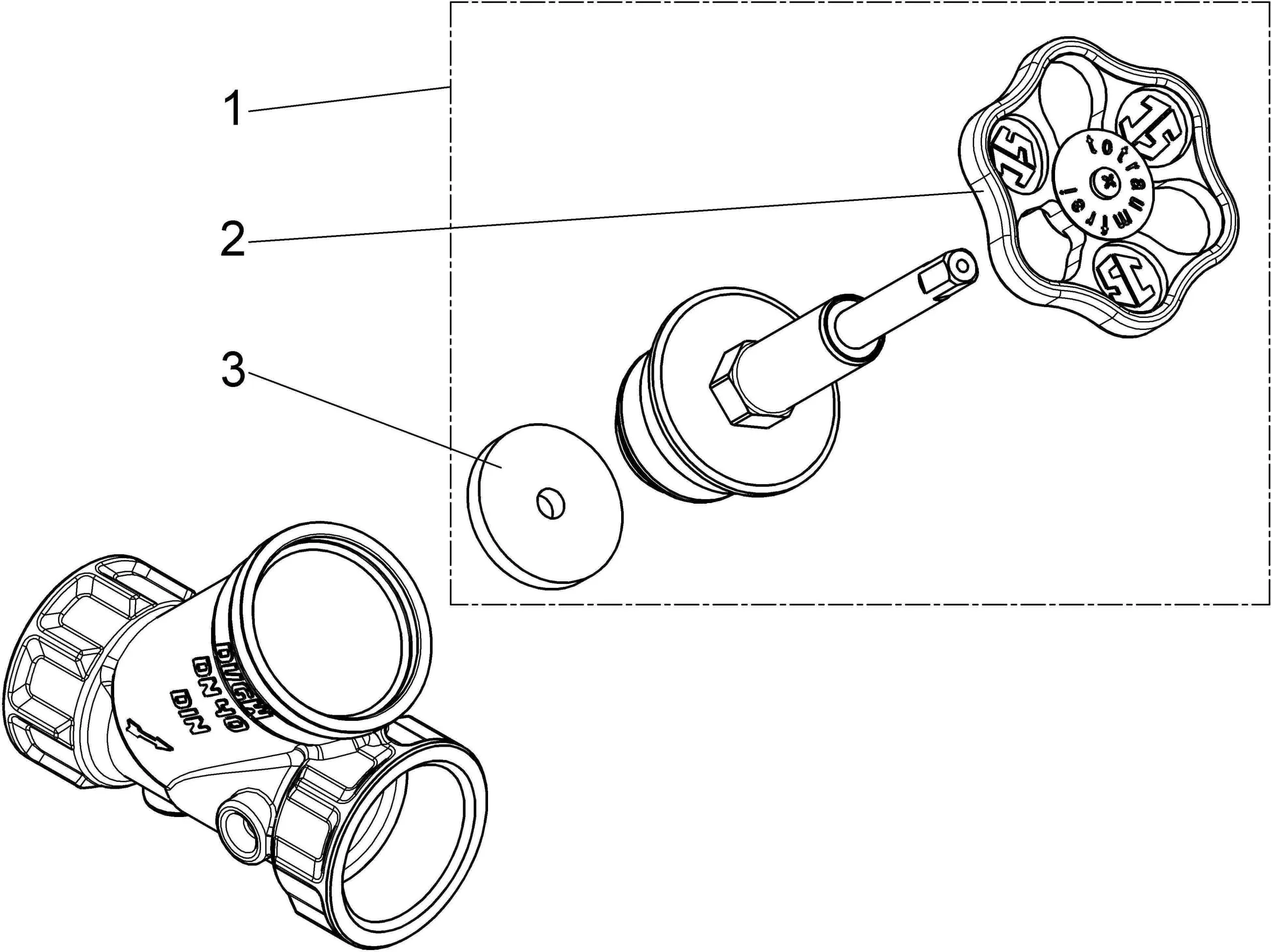 SCHLÖSSER Schlösser Freistromventil 0015054000001 DN 40, G 1 1/2, Ohne Entleerung, Steigende Spindel 3 SCHLÖSSER Schlösser Freistromventil 0015054000001 DN 40, G 1 1/2, Ohne Entleerung, Steigende Spindel – Bild 3