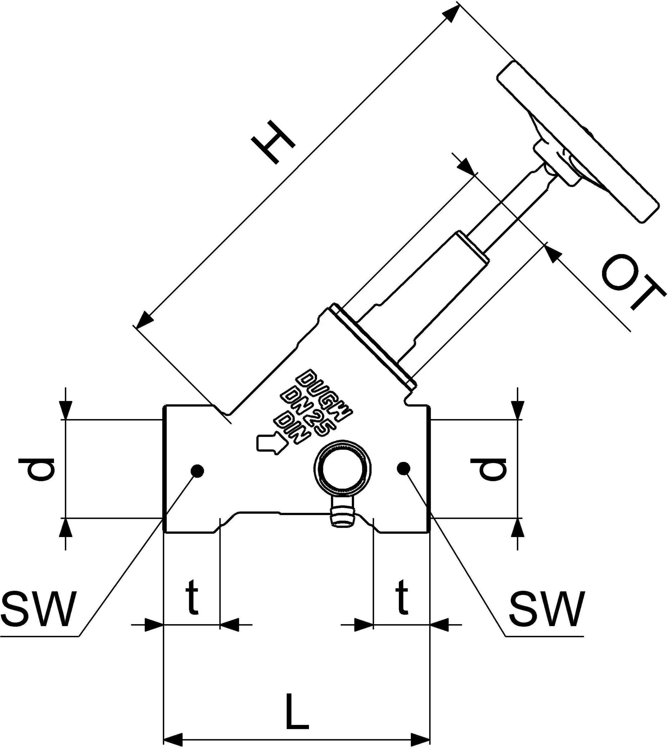 SCHLÖSSER Schlösser Freistromventil 0015102500001 DN 25, Rp 1, Mit Entleerung, Steigende Spindel 2 SCHLÖSSER Schlösser Freistromventil 0015102500001 DN 25, Rp 1, Mit Entleerung, Steigende Spindel – Bild 2