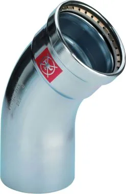 Viega Prestabo Bogen 597719 108 Mm, 45Grad, Stahl Unlegiert, SC-Contur, Einsteckende
