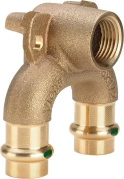 Viega Sanpress Doppelwandscheibe 692797 18 Mm X Rp 1/2 X 18 Mm, Rotguss Oder Siliziumbronze, Mit SC-Contur