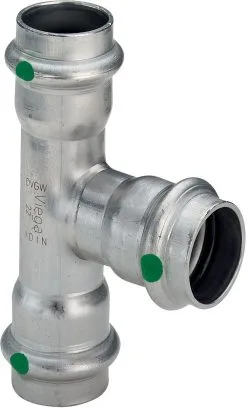 Viega Sanpress Inox T-Stück 435967 28x18x28mm, Stahl Nichtrostend, SC-Contur
