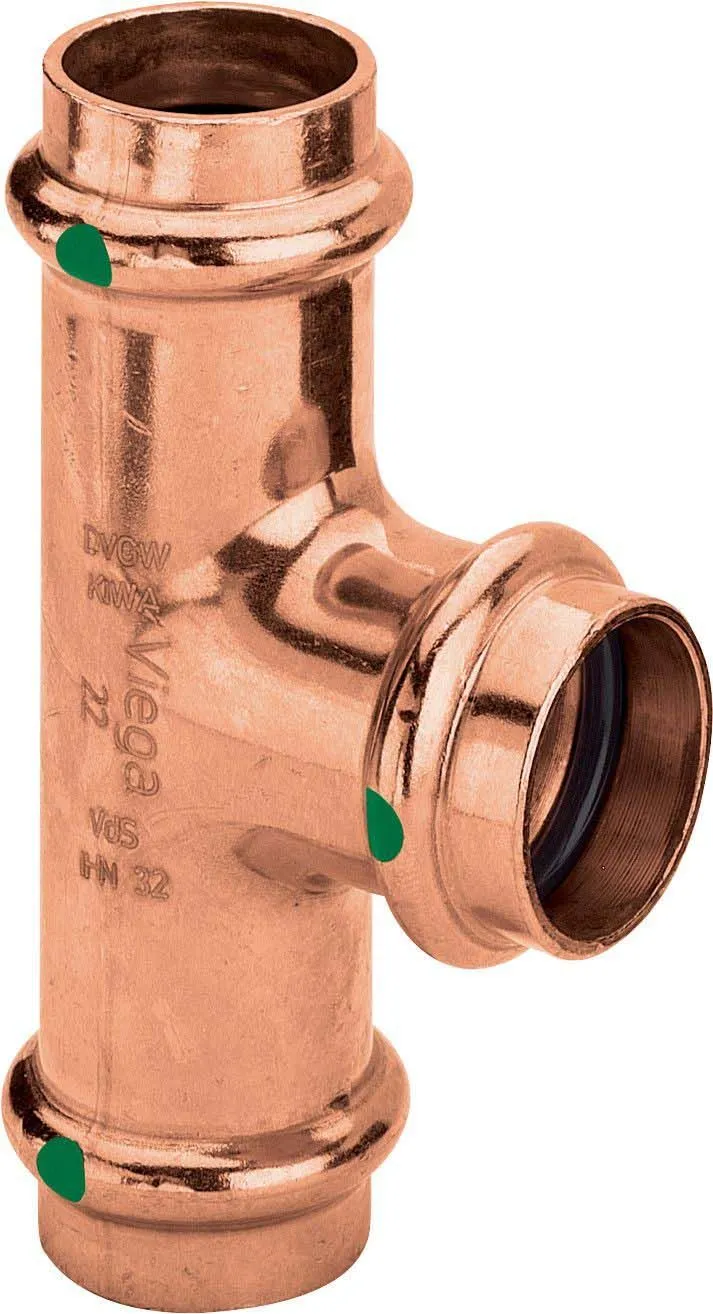 Viega T-Stück Profipress 2418 28 X 15 X 28 Mm, Kupfer, SC-Contur 1 Viega T-Stück Profipress 2418 28 X 15 X 28 Mm, Kupfer, SC-Contur