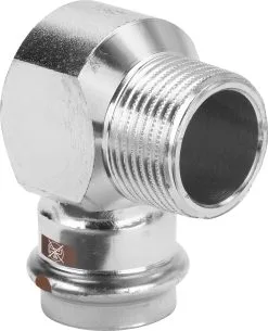 Viega Temponox Winkel 811044 22 Mm X R 3/4, 90Grad, Stahl, Nicht Rostend, R-Gewinde, SC-Contur