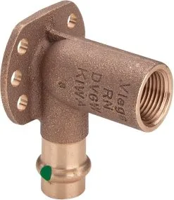 Viega Wandscheibe Sanpress 2225 15 Mm X Rp 1/2 X 45 Mm, Rotguss Oder Siliziumbronze, SC-Contur